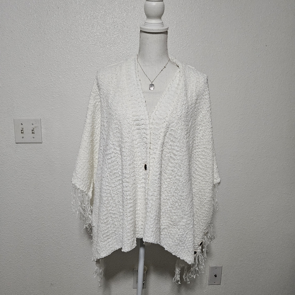 NWB POL Pancho with distressed manufactured back boho western